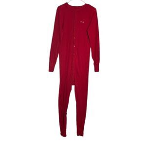 Carhartt Mens Red Union Suit Midweight Cotton Thermal Base Layer Size Medium 90s